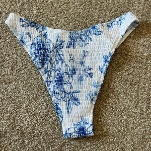 NWOT White and Blue Bikini Bottoms